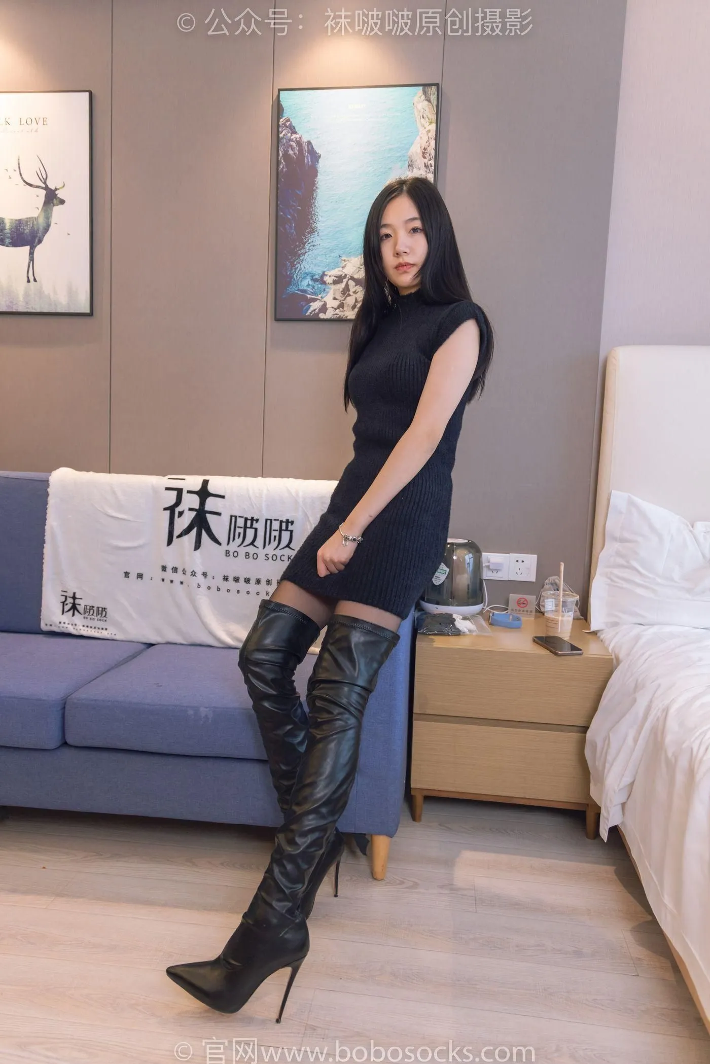 [BoBoSocks袜啵啵]NO.194 小甜豆-高跟长靴、凉鞋、黑丝、裸足 [140P]插图6